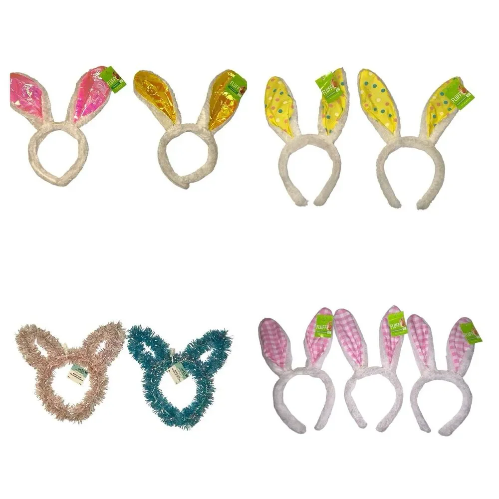9x Easter Party Decor Bunny Ear Headbands for Kids